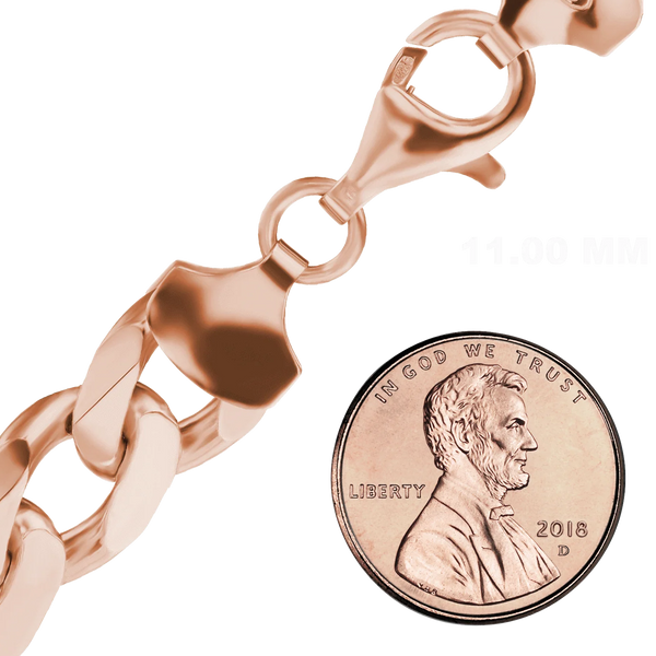 Bowery Curb Chain Necklace in Sterling Silver 18K Pink Gold Finish