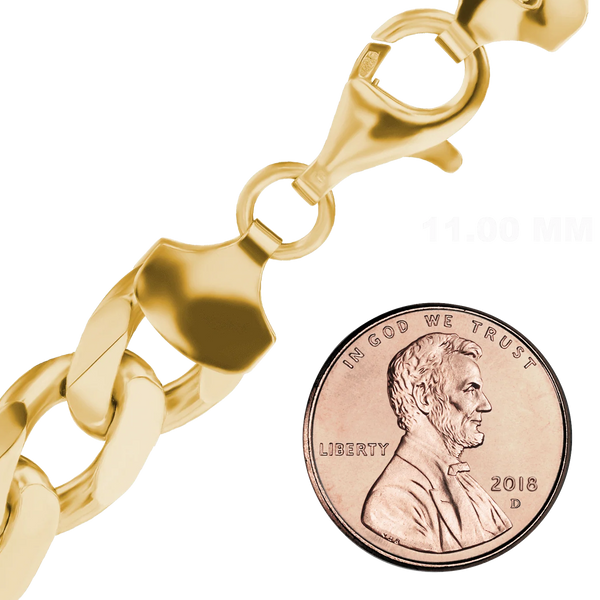 Bowery Curb Chain Necklace in Sterling Silver 18K Yellow Gold Finish