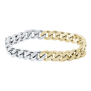 South Bowery Curb Chain Ring in Two Tone