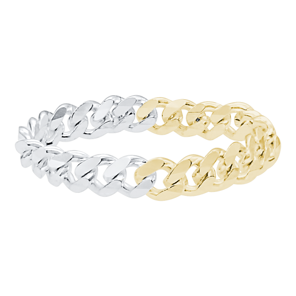 South Bowery Curb Chain Ring in Two Tone