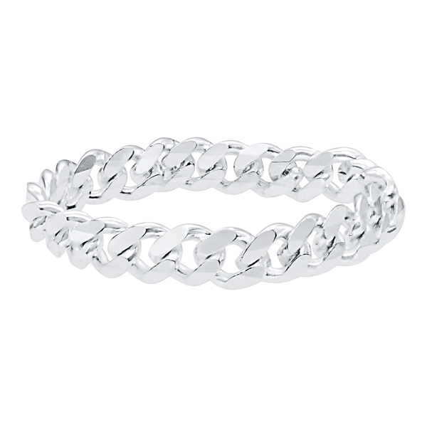 South Bowery Curb Chain Ring in Sterling Silver