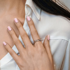 South Bowery Curb Chain Ring in Sterling Silver