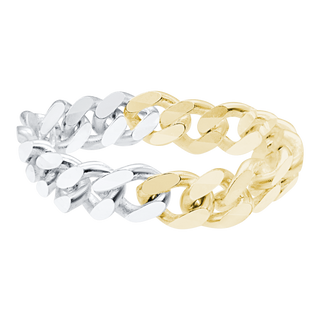 South Bowery Curb Chain Ring in Two Tone