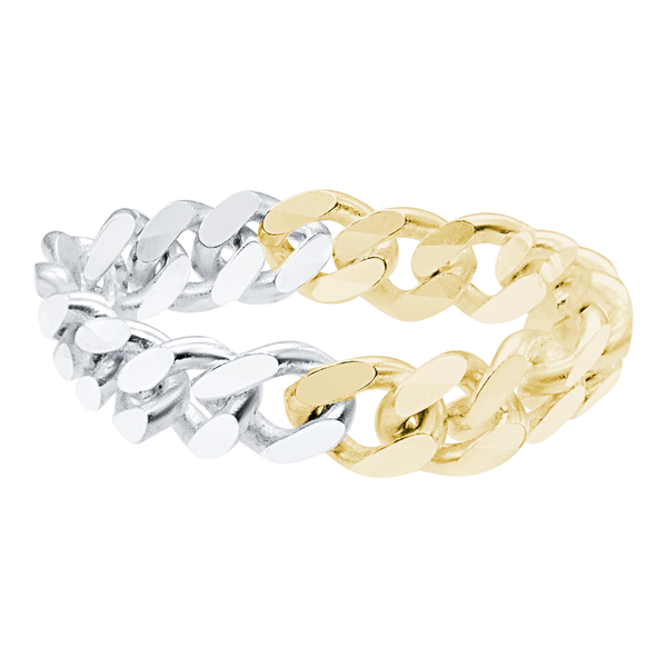 South Bowery Curb Chain Ring in Two Tone
