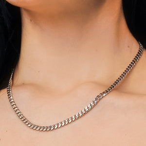 Bowery Curb Chain Necklace in Sterling Silver