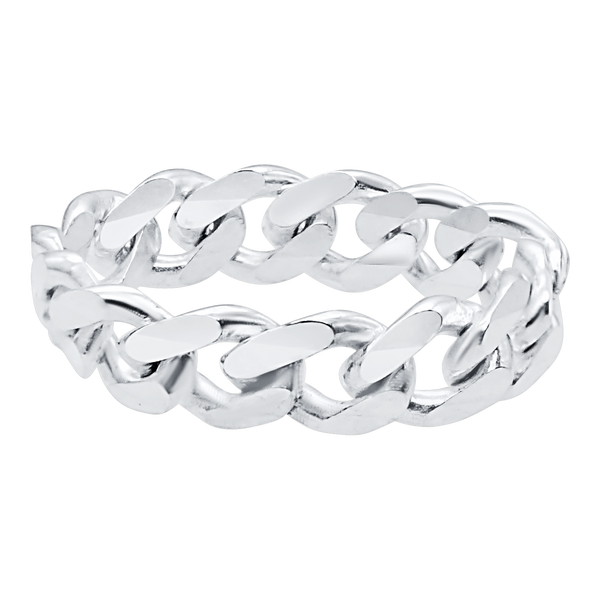South Bowery Curb Chain Ring in Sterling Silver