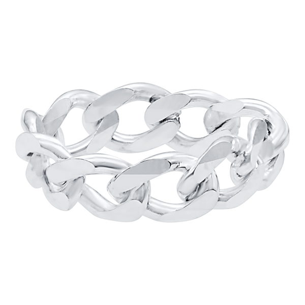 South Bowery Curb Chain Ring in Sterling Silver