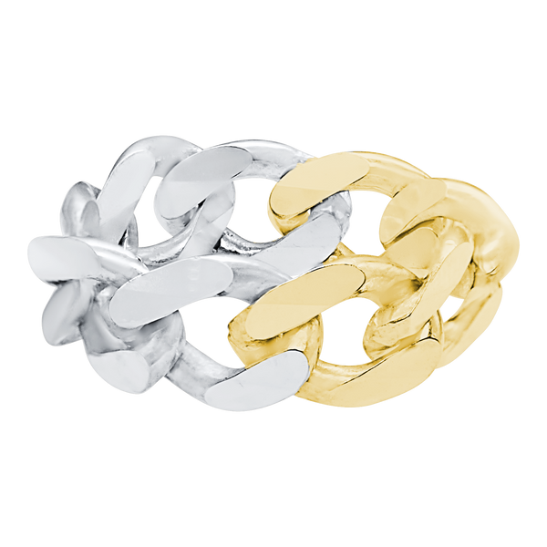 South Bowery Curb Chain Ring in Two Tone
