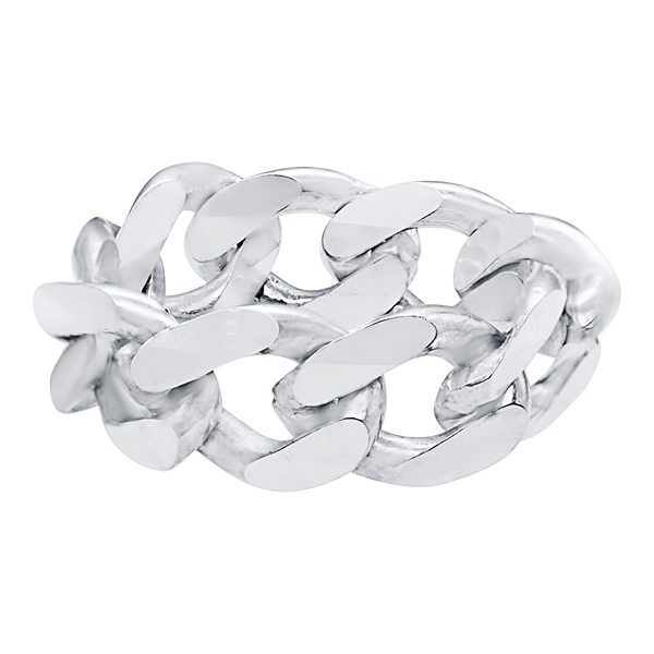 South Bowery Curb Chain Ring in Sterling Silver