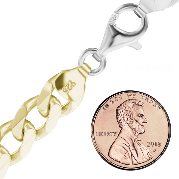 Bowery Curb Chain Necklace in Sterling Silver 18K Yellow Gold Two Tone Finish