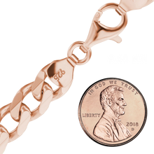 Load image into Gallery viewer, Bowery Curb Chain Necklace in Sterling Silver 18K Pink Gold Finish
