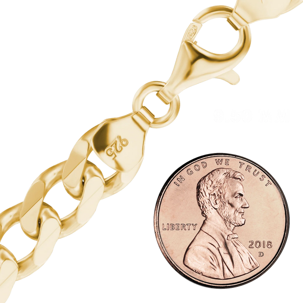 Bowery Curb Chain Necklace in Sterling Silver 18K Yellow Gold Finish