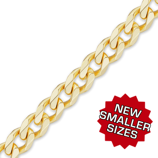 Bulk / Spooled Semi-Solid Curb Chain in 14K Yellow Gold (1.80 mm - 7.30 mm)