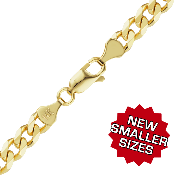 Bowery Semi-Solid Curb Necklace in 14K Yellow Gold