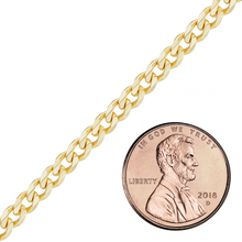 Load image into Gallery viewer, Bulk / Spooled Semi-Solid Curb Chain in 14K Yellow Gold (1.80 mm - 7.30 mm)
