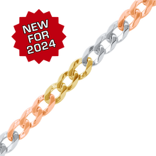 Load image into Gallery viewer, Bulk / Spooled Light Curb Chain in 14K Tri-Color Gold (Cuban) (2.80 mm)
