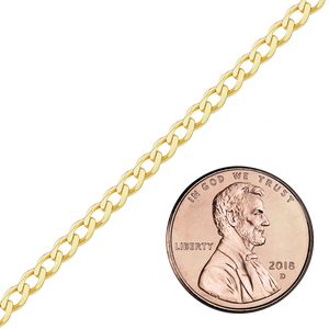 Bulk / Spooled Light Curb Chain in 14K Yellow Gold (Cuban) (2.80 mm - 7.30 mm)