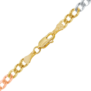 Light Bowery Curb Necklace in 14K Tri-Color Gold