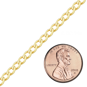 Bulk / Spooled Light Curb Chain in 14K Yellow Gold (Cuban) (2.80 mm - 7.30 mm)