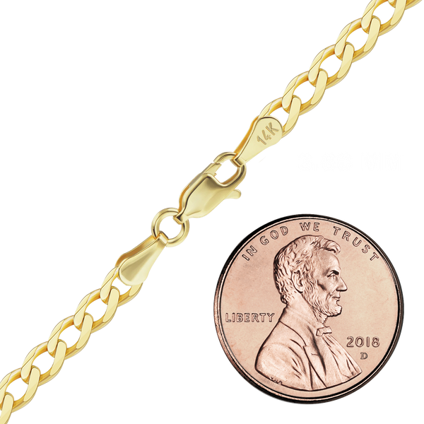 Light Bowery Curb Necklace in 14K Yellow Gold