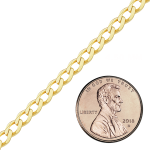 Bulk / Spooled Light Curb Chain in 14K Yellow Gold (Cuban) (2.80 mm - 7.30 mm)