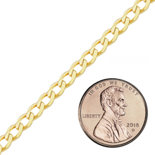 Load image into Gallery viewer, Bulk / Spooled Light Curb Chain in 14K Yellow Gold (Cuban) (2.80 mm - 7.30 mm)
