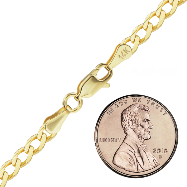 Light Bowery Curb Necklace in 14K Yellow Gold