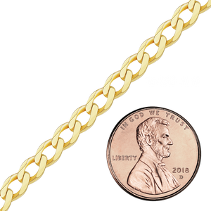 Bulk / Spooled Light Curb Chain in 14K Yellow Gold (Cuban) (2.80 mm - 7.30 mm)