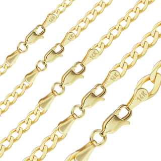 Light Bowery Curb Anklet in 14K Yellow Gold