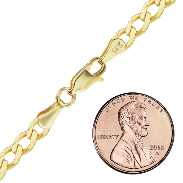 Light Bowery Curb Necklace in 14K Yellow Gold