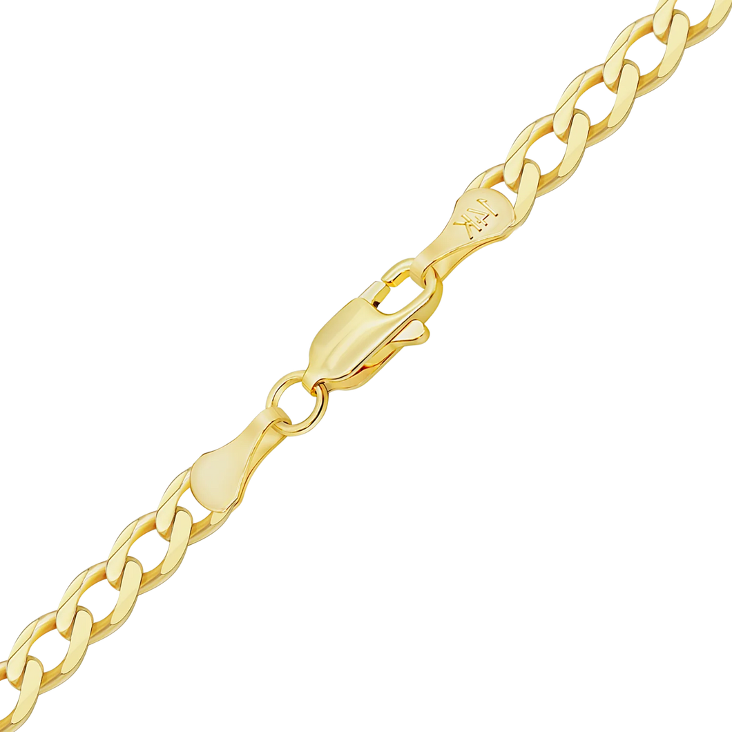 Light Bowery Curb Anklet in 14K Yellow Gold