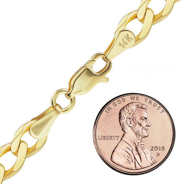 Light Bowery Curb Anklet in 14K Yellow Gold