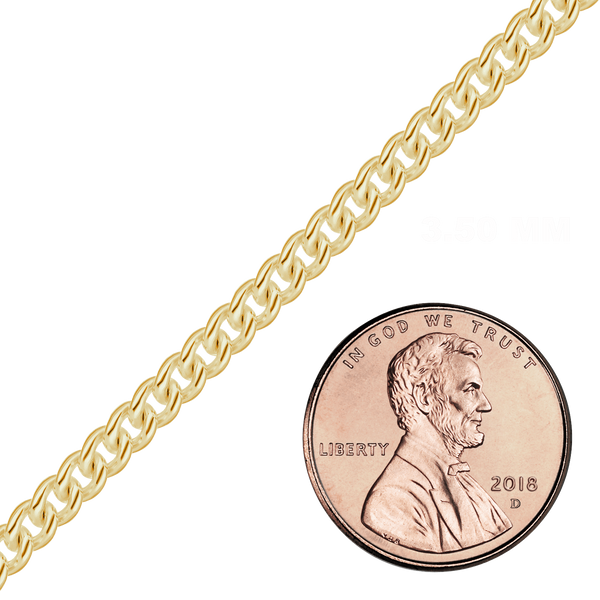 Bulk / Spooled Medium Round Curb Chain in 14K Yellow Gold (2.10 mm - 4.10 mm)