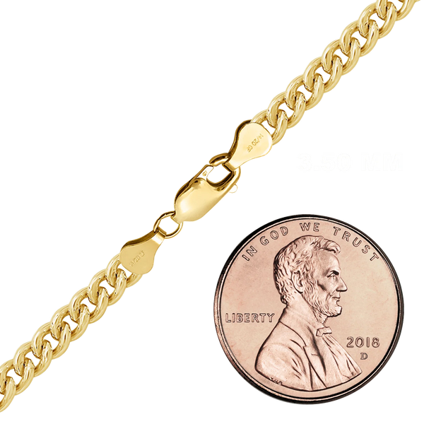 Finished Round Tall Curb Bracelet in 14K Gold-Filled