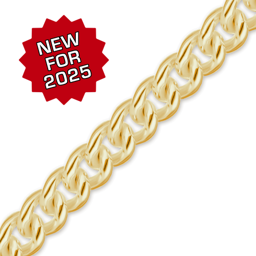 Bulk / Spooled Medium Round Curb Chain in 14K Yellow Gold (2.80 mm - 4.10 mm)