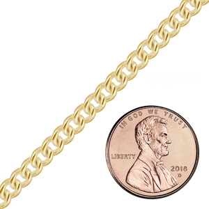 Bulk / Spooled Medium Round Curb Chain in 14K Yellow Gold (2.80 mm - 4.10 mm)