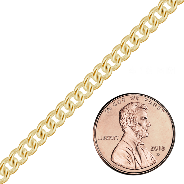 Bulk / Spooled Medium Round Curb Chain in 14K Yellow Gold (2.10 mm - 4.10 mm)