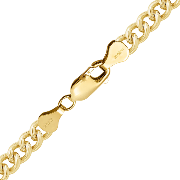 Finished Round Tall Curb Anklet in 14K Gold-Filled
