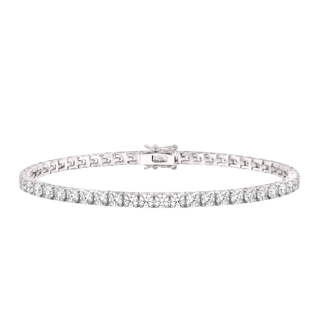 Tennis Bracelet with Cubic Zirconia in Sterling Silver (2 mm - 4 mm)