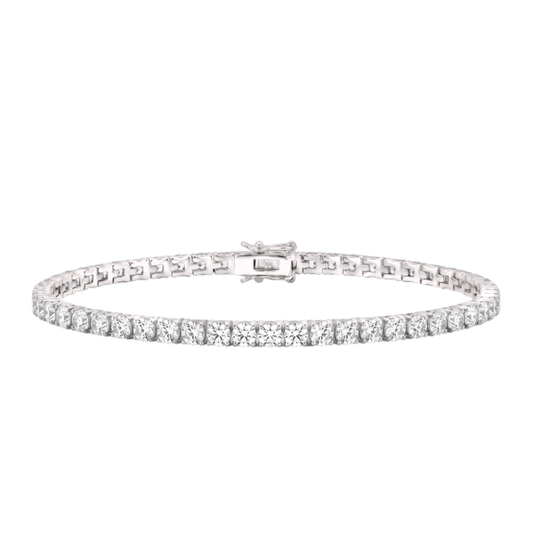 Tennis Bracelet with Cubic Zirconia in Sterling Silver (2 mm - 4 mm)