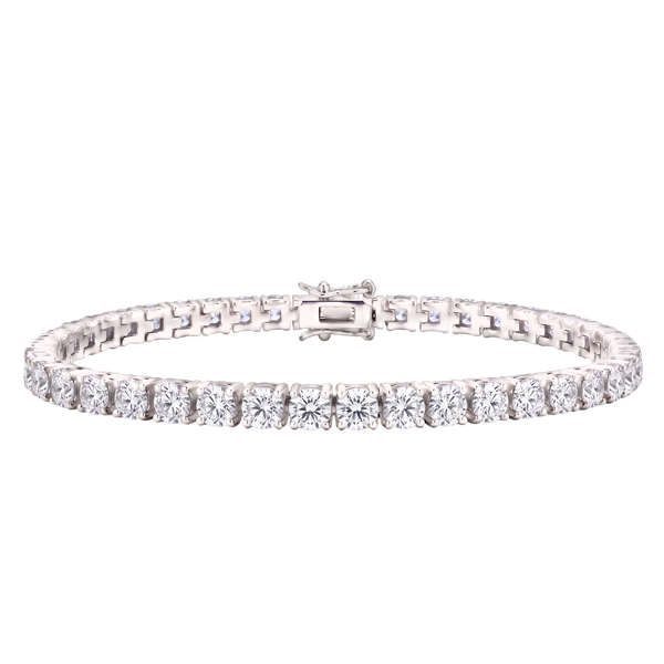 Tennis Bracelet with Cubic Zirconia in Sterling Silver (2 mm - 4 mm)