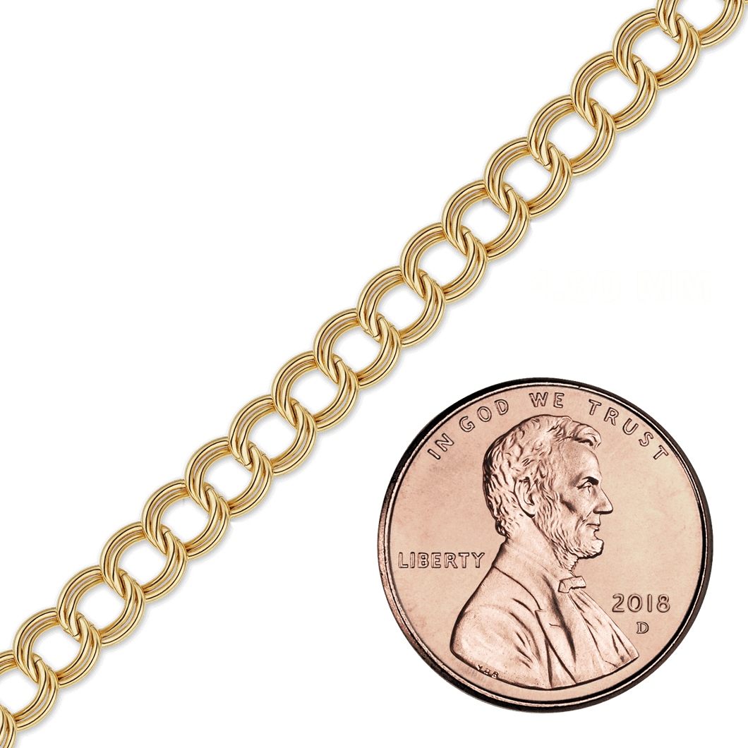 Bulk / Spooled Charm Bracelet Chain in 14K Gold-Filled (4.80 mm)