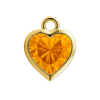 Diamond or Gemstone Heart Bezel Drop Charm in 14K Yellow Gold