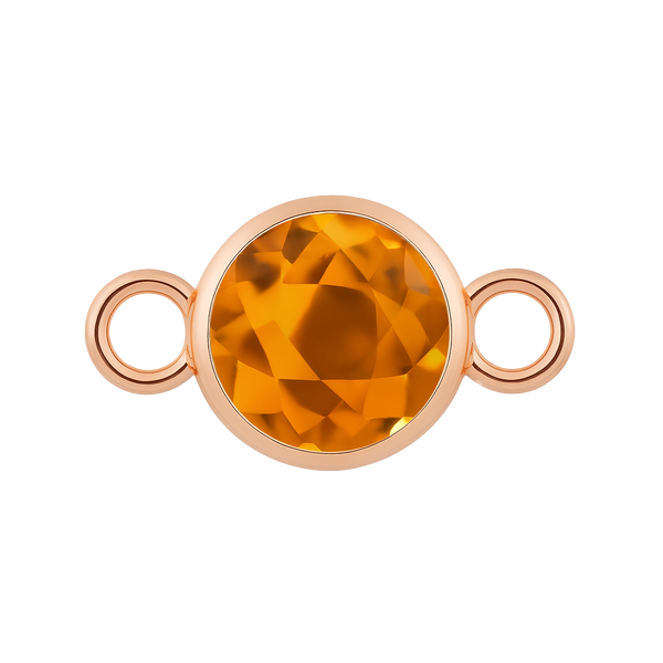 Diamond or Gemstone Bezel Bracelet/Necklace Charm in 14K Rose Gold