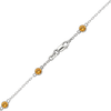 Finished Diamond by the Yard Cable Chain Anklet in 14K White Gold with Citrine Stones