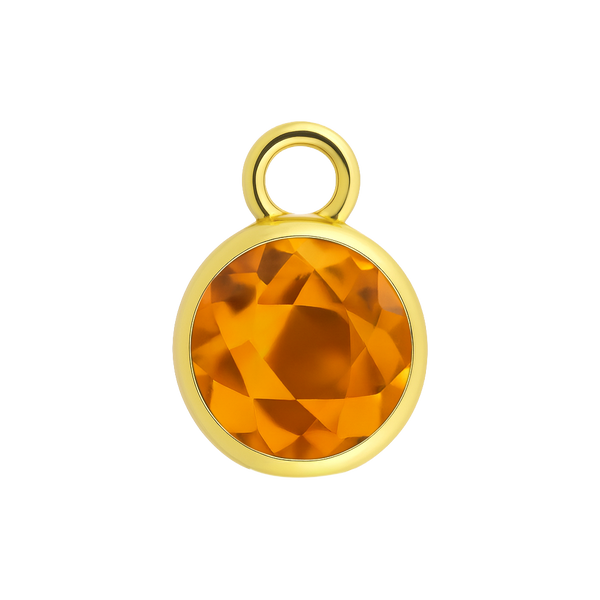Diamond or Gemstone Bezel Drop Charm in 14K Yellow Gold