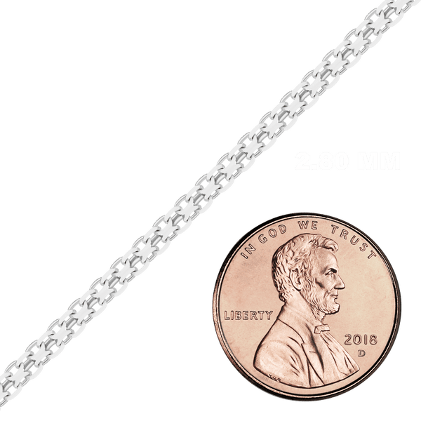 Bulk / Spooled Classic Bizmark Chain in Sterling Silver (1.90 mm - 5.60 mm)