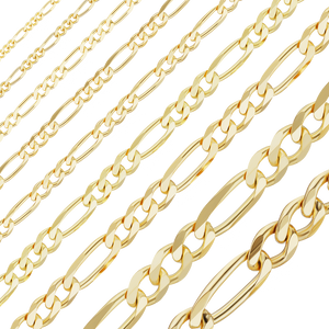 Bulk / Spooled Classic Figaro Chain in 14K & 18K Yellow Gold (1.50 mm - 11.50 mm)