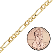 Load image into Gallery viewer, Bulk / Spooled Classic Figaro Chain in 14K &amp; 18K Yellow Gold (1.50 mm - 11.50 mm)
