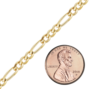 Bulk / Spooled Classic Figaro Chain in 14K & 18K Yellow Gold (1.50 mm - 11.50 mm)